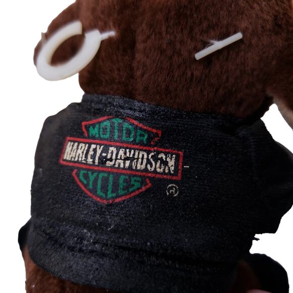 Vintage 2000 Harley Davidson Motorcycle 5" Plush Reindeer Biker Tree Ornament - Picture 4 of 6